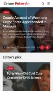 How crimepulse.com looks like on a mobile device such as an iPhone.