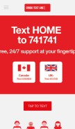 How crisistextline.org looks like on a mobile device such as an iPhone.