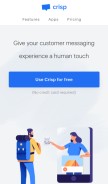 How crisp.chat looks like on a mobile device such as an iPhone.