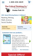 How criticalthinking.com looks like on a mobile device such as an iPhone.