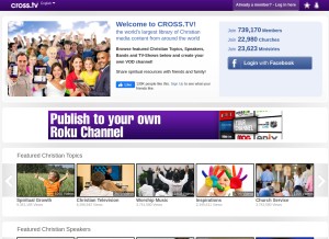 How cross.tv looks like on a tablet such as an iPad.