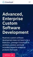 How crossasyst.com looks like on a mobile device such as an iPhone.