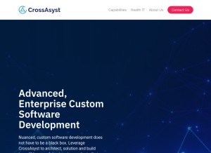 How crossasyst.com looks like on a tablet such as an iPad.