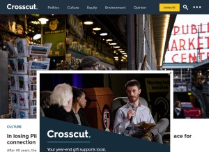 How crosscut.com looks like on a tablet such as an iPad.