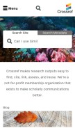How crossref.org looks like on a mobile device such as an iPhone.