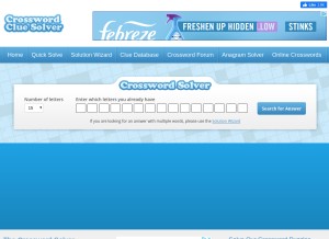 How crosswordsolver.org looks like on a tablet such as an iPad.