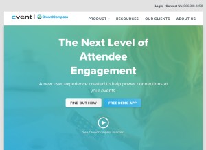 How crowdcompass.com looks like on a tablet such as an iPad.