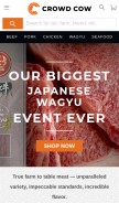 How crowdcow.com looks like on a mobile device such as an iPhone.
