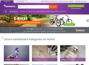 How crowdfox.com looks like on a tablet such as an iPad.