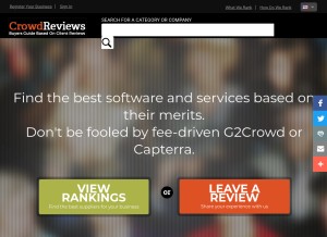 How crowdreviews.com looks like on a tablet such as an iPad.