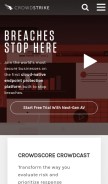How crowdstrike.com looks like on a mobile device such as an iPhone.