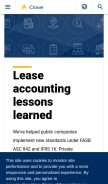 How crowe.com looks like on a mobile device such as an iPhone.