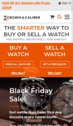 How crownandcaliber.com looks like on a mobile device such as an iPhone.