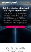 How crownpeak.com looks like on a mobile device such as an iPhone.