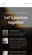 How cru.org looks like on a mobile device such as an iPhone.