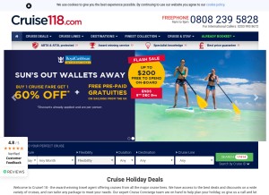 How cruise118.com looks like on a tablet such as an iPad.