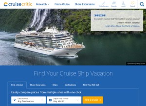How cruisecritic.com looks like on a tablet such as an iPad.