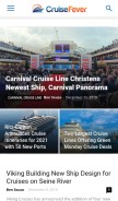 How cruisefever.net looks like on a mobile device such as an iPhone.