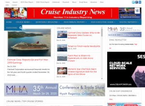 How cruiseindustrynews.com looks like on a tablet such as an iPad.