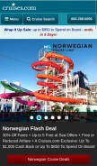 How cruises.com looks like on a mobile device such as an iPhone.