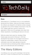 How crunchbanglinux.org looks like on a mobile device such as an iPhone.