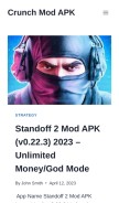 How crunchmodapk.com looks like on a mobile device such as an iPhone.