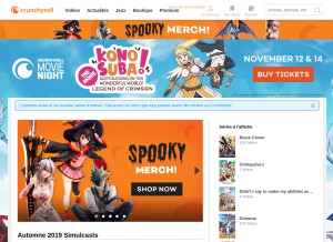 How crunchyroll.com looks like on a tablet such as an iPad.