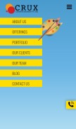 How cruxcreativesolutions.com looks like on a mobile device such as an iPhone.