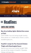 How cruzio.com looks like on a mobile device such as an iPhone.