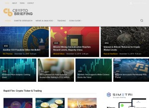 How cryptobriefing.com looks like on a tablet such as an iPad.