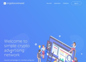 How cryptocoinsad.com looks like on a tablet such as an iPad.
