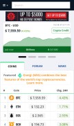 How cryptocompare.com looks like on a mobile device such as an iPhone.