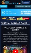 How cryptomininggame.com looks like on a mobile device such as an iPhone.