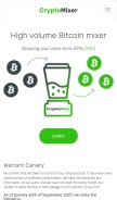 How cryptomixer.ws looks like on a mobile device such as an iPhone.