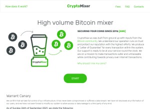 How cryptomixer.ws looks like on a tablet such as an iPad.