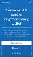 How cryptonator.com looks like on a mobile device such as an iPhone.