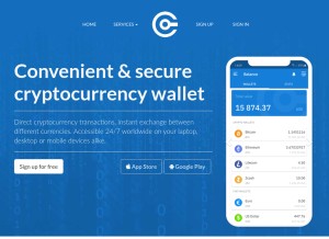 How cryptonator.com looks like on a tablet such as an iPad.