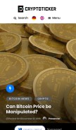 How cryptoticker.io looks like on a mobile device such as an iPhone.