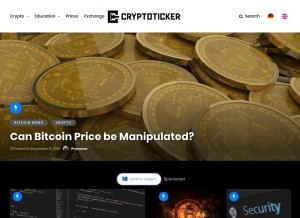 How cryptoticker.io looks like on a tablet such as an iPad.