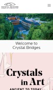 How crystalbridges.org looks like on a mobile device such as an iPhone.
