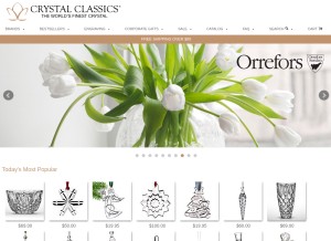 How crystalclassics.com looks like on a tablet such as an iPad.