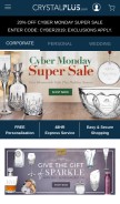 How crystalplus.com looks like on a mobile device such as an iPhone.