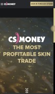 How cs.money looks like on a mobile device such as an iPhone.