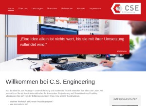 How csengineering.de looks like on a tablet such as an iPad.