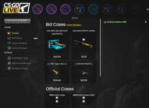 How csgolive.com looks like on a tablet such as an iPad.