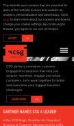 How csgsystems.com looks like on a mobile device such as an iPhone.