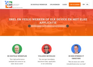 How csngroep.nl looks like on a tablet such as an iPad.