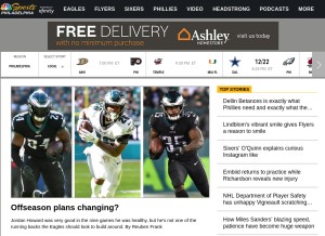 How csnphilly.com looks like on a tablet such as an iPad.