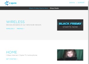 How cspire.com looks like on a tablet such as an iPad.