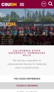 How csudh.edu looks like on a mobile device such as an iPhone.